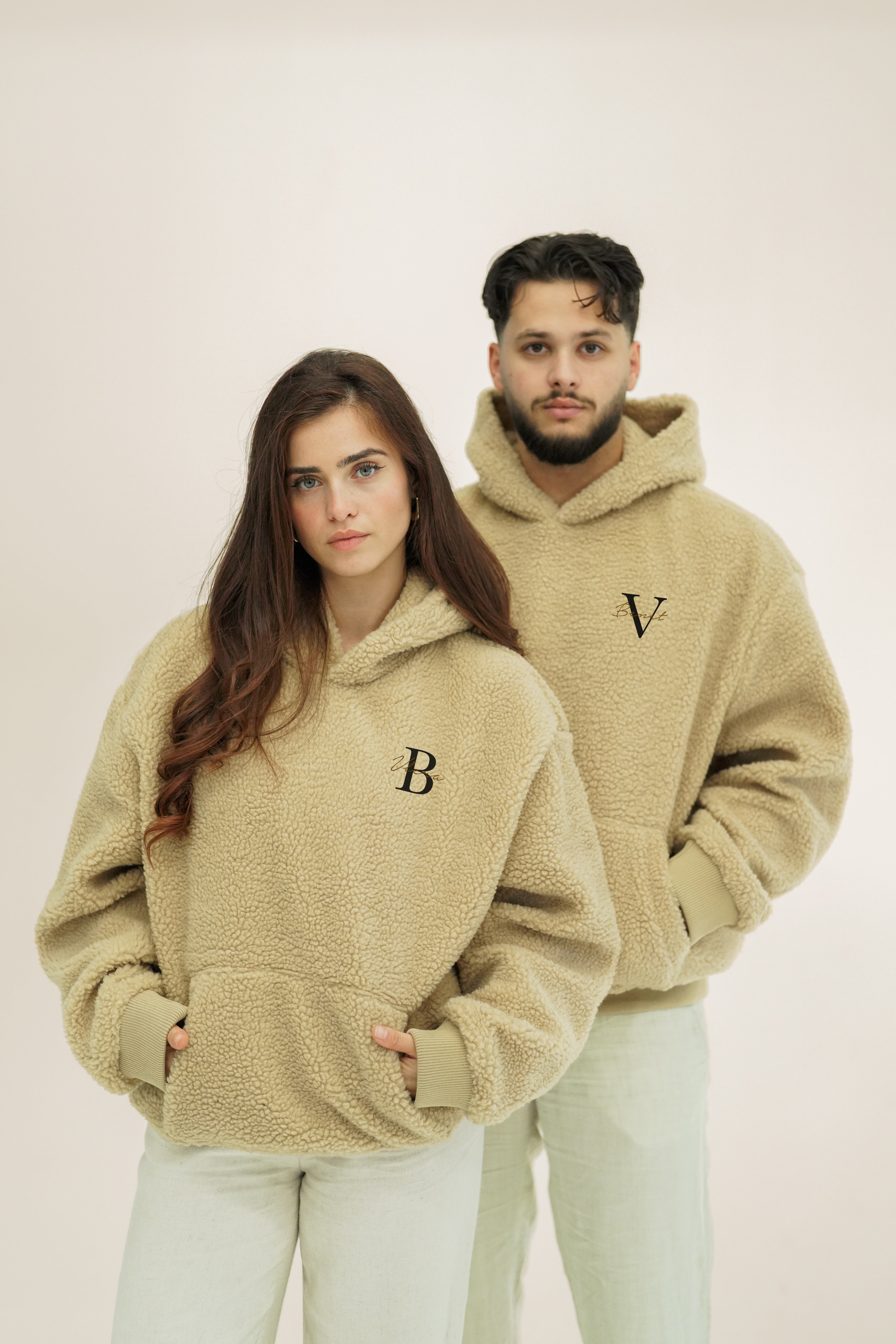 2x Partner Hoodies Teddy mit Wunschbuchstaben & Namen