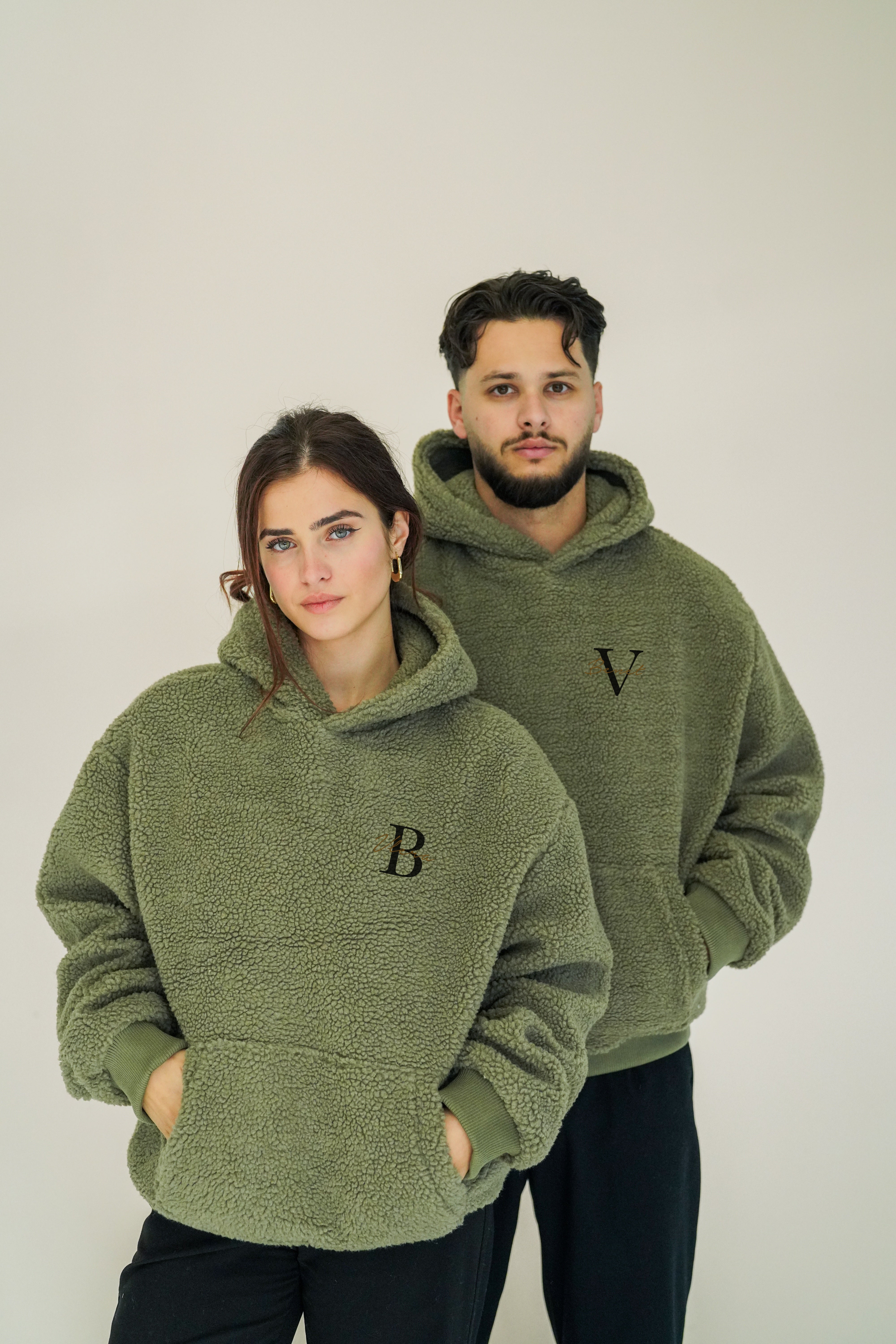 2x Partner Hoodies Teddy mit Wunschbuchstaben & Namen