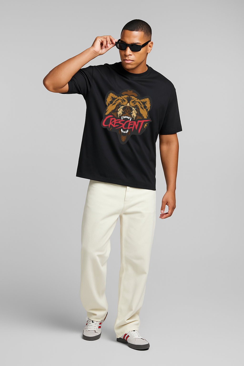 Crescent Bär Herren T-shirt Schwarz