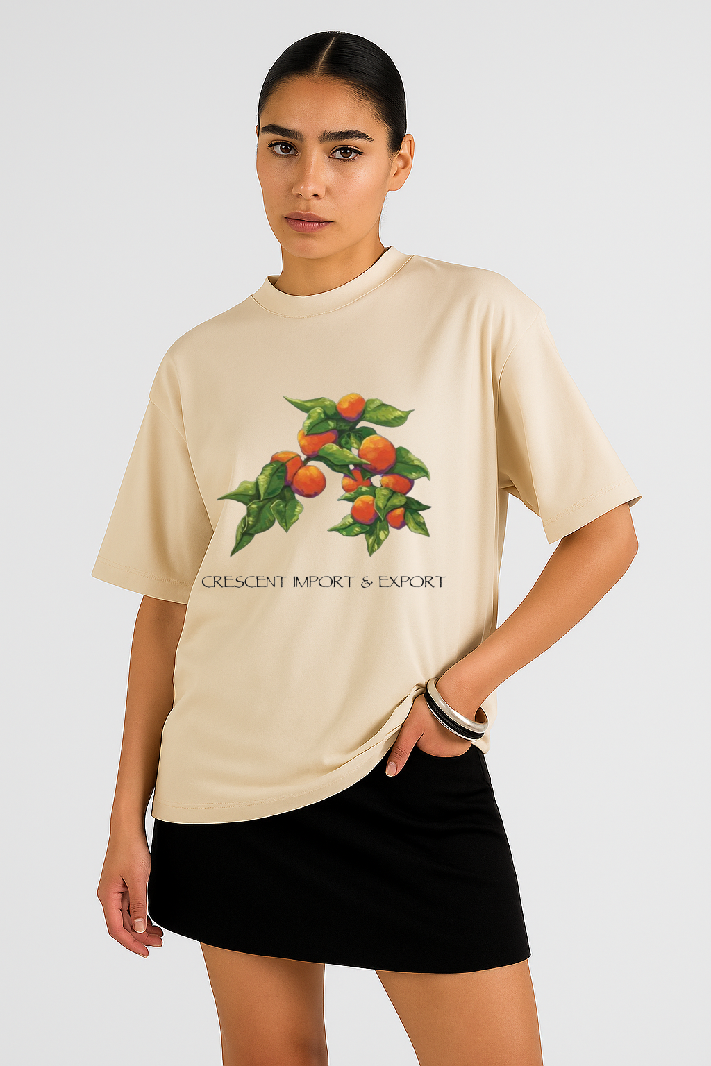 Crescent Mandeline Damen T-shirt Creme