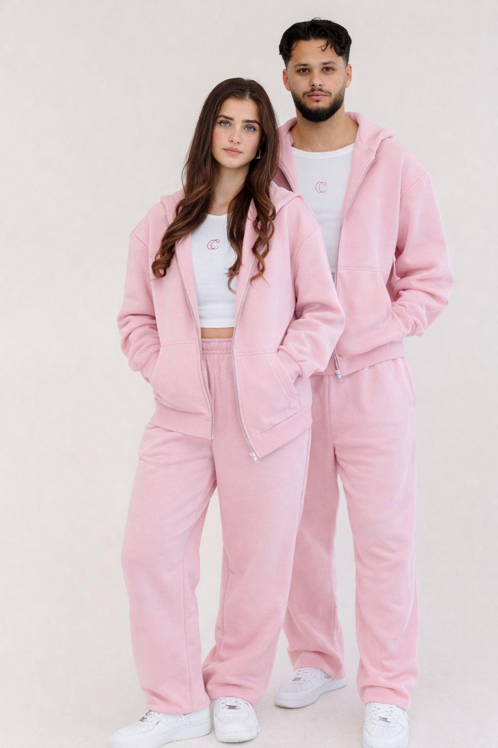 2x Partner Zip Jogginganzug Fluffy 8 Farben