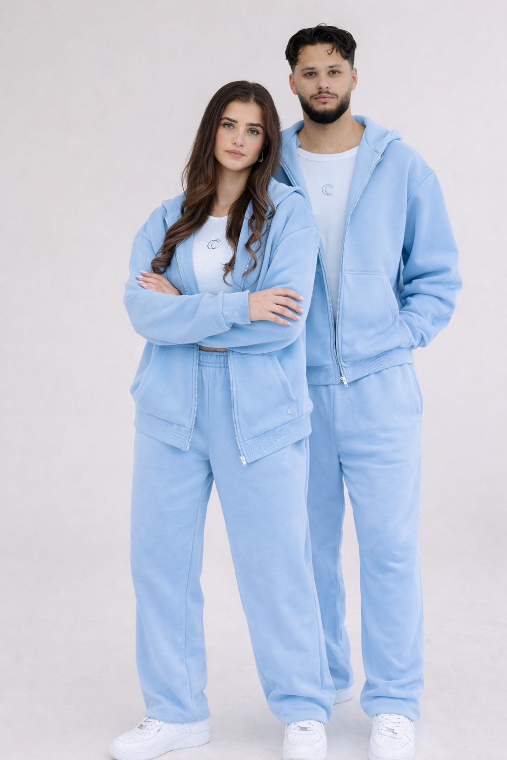 2x Partner Zip Jogginganzug Fluffy 8 Farben