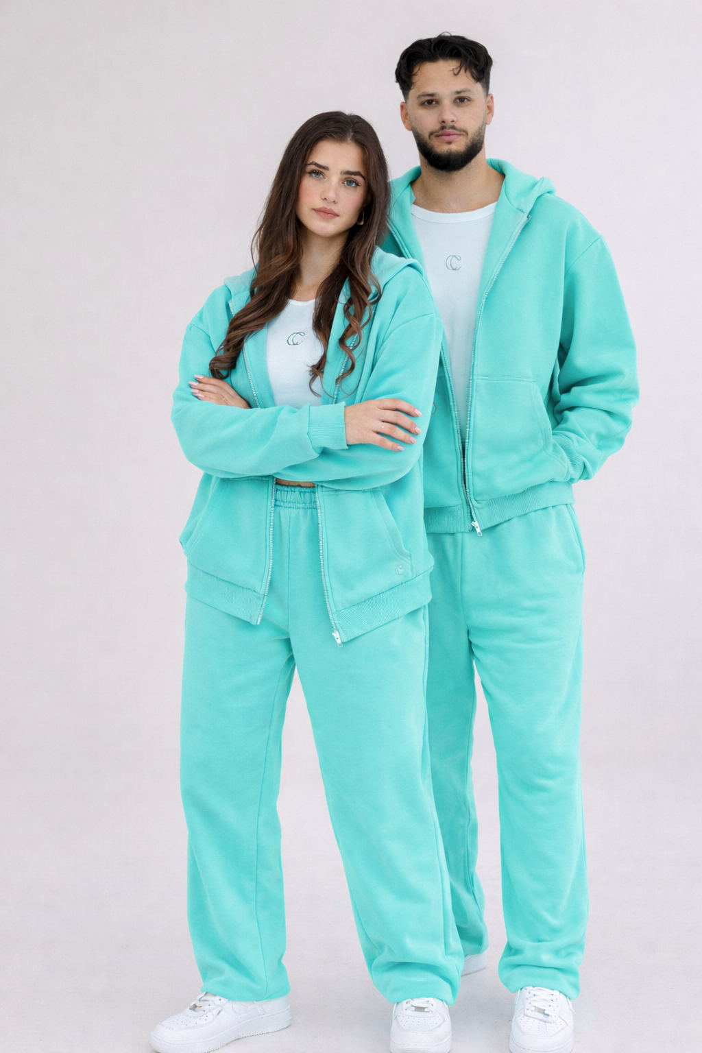 2x Partner Zip Jogginganzug Fluffy 8 Farben