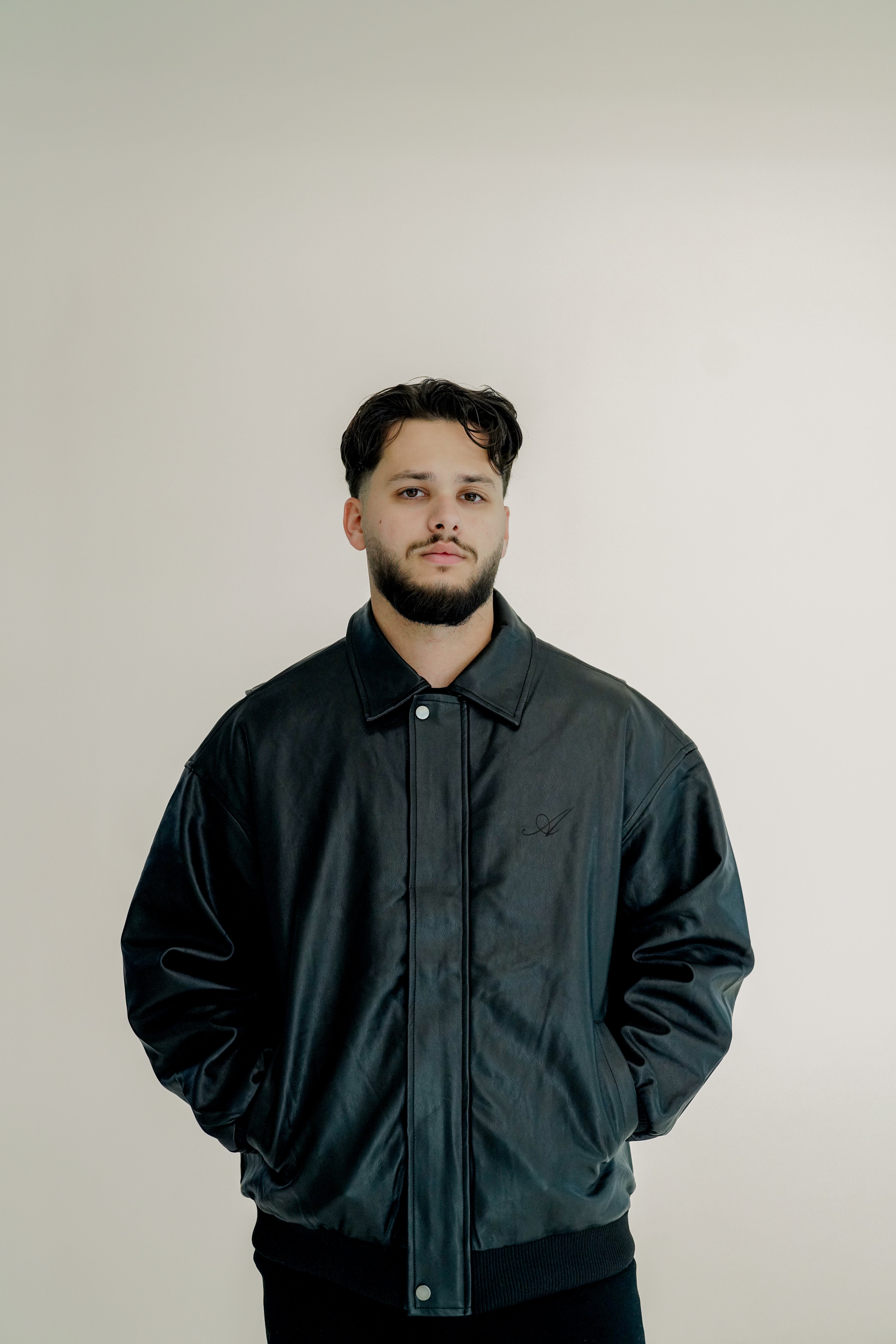 Herren Vintage Lederjacke mit Wunschbuchstaben