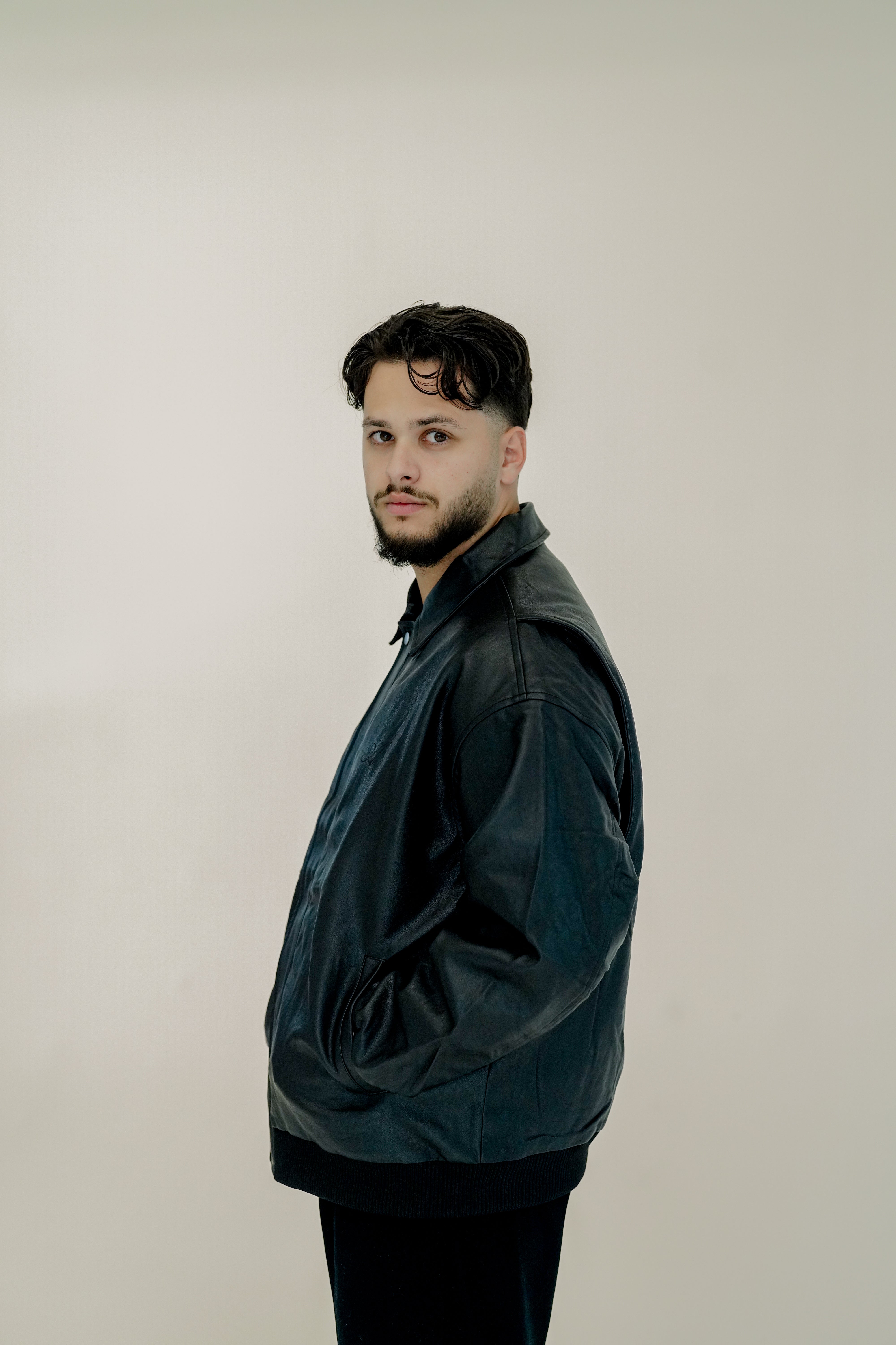 Herren Vintage Lederjacke mit Wunschbuchstaben