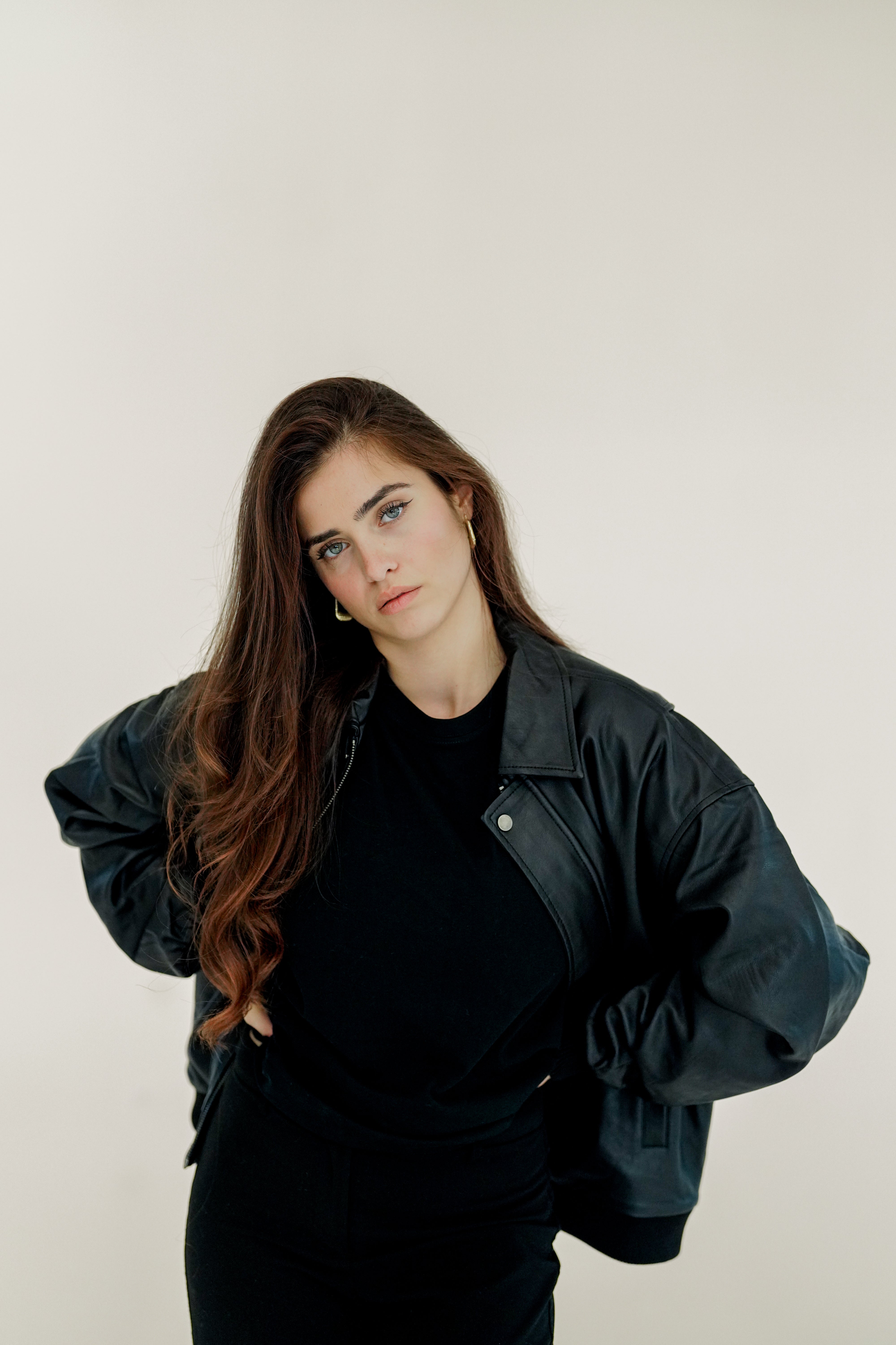 Damen Vintage Lederjacke mit Wunschbuchstaben