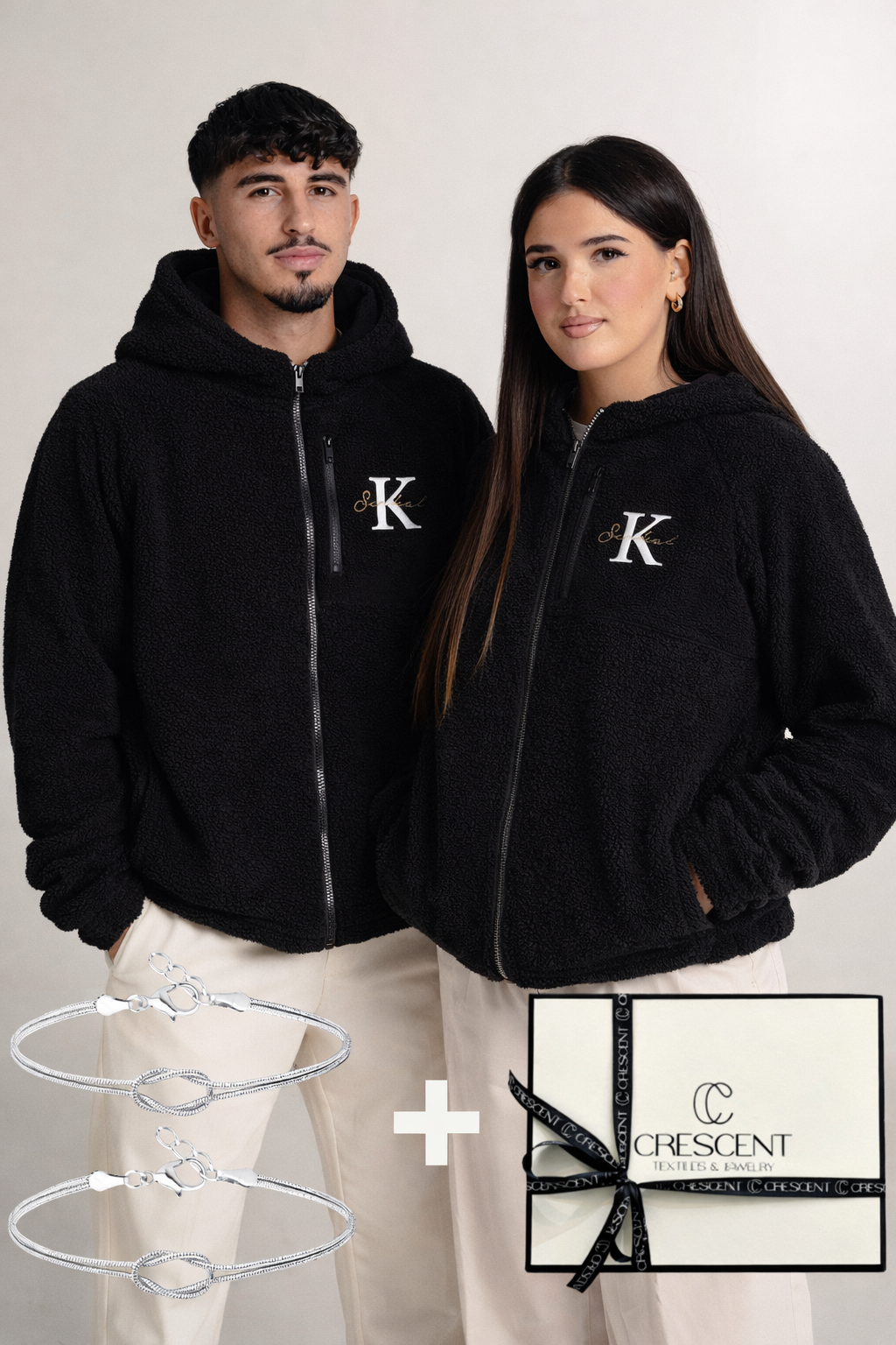 Limited Edition Hooded Teddy Jacken Bundle - partner Armbänder & Geschenkbox