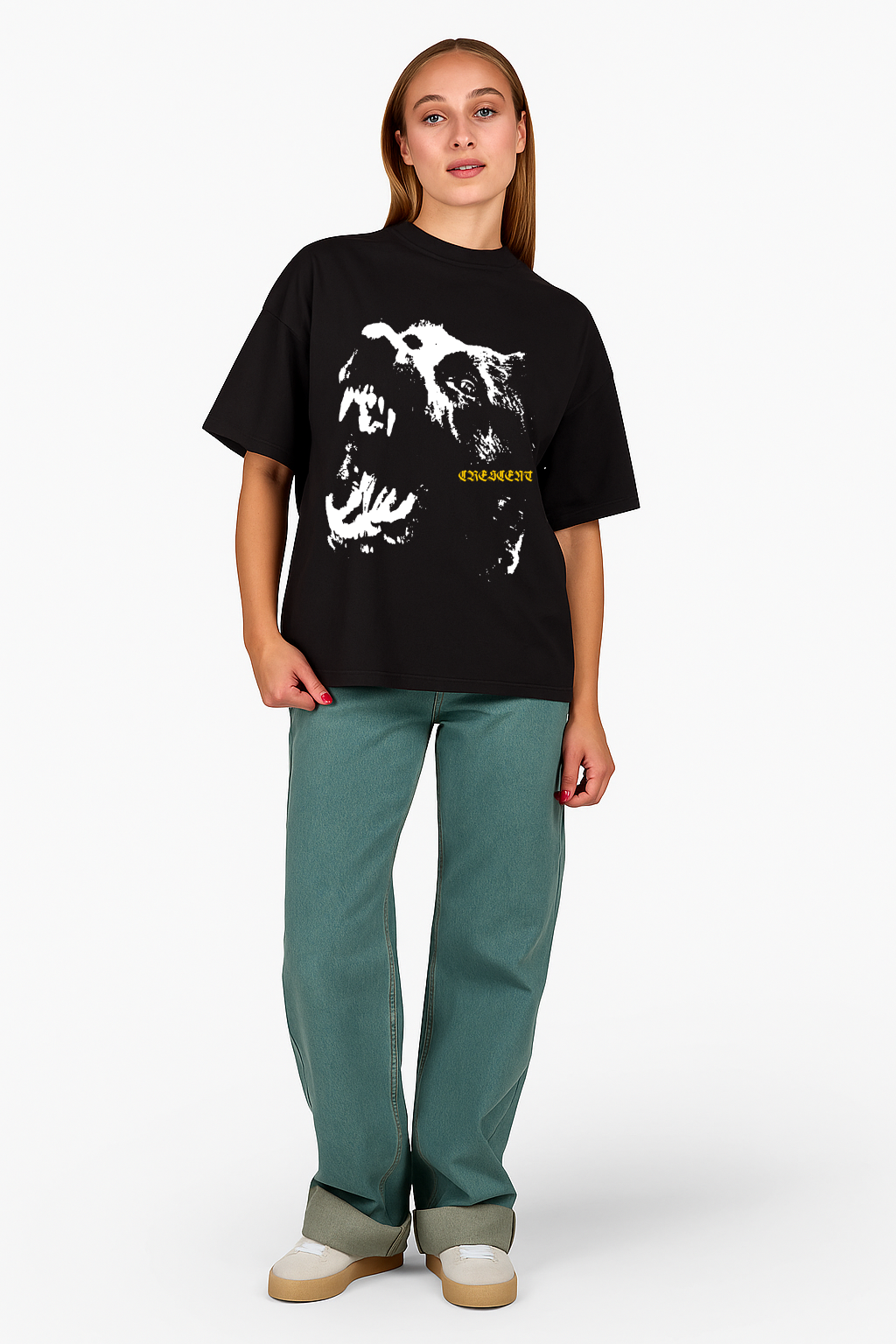 Crescent Rottweiler Damen T-shirt Schwarz