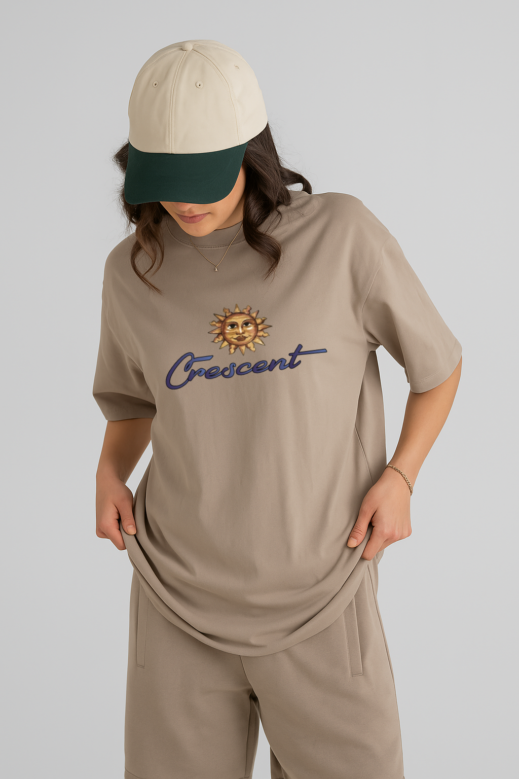 Crescent Sun Damen T-shirt Beige