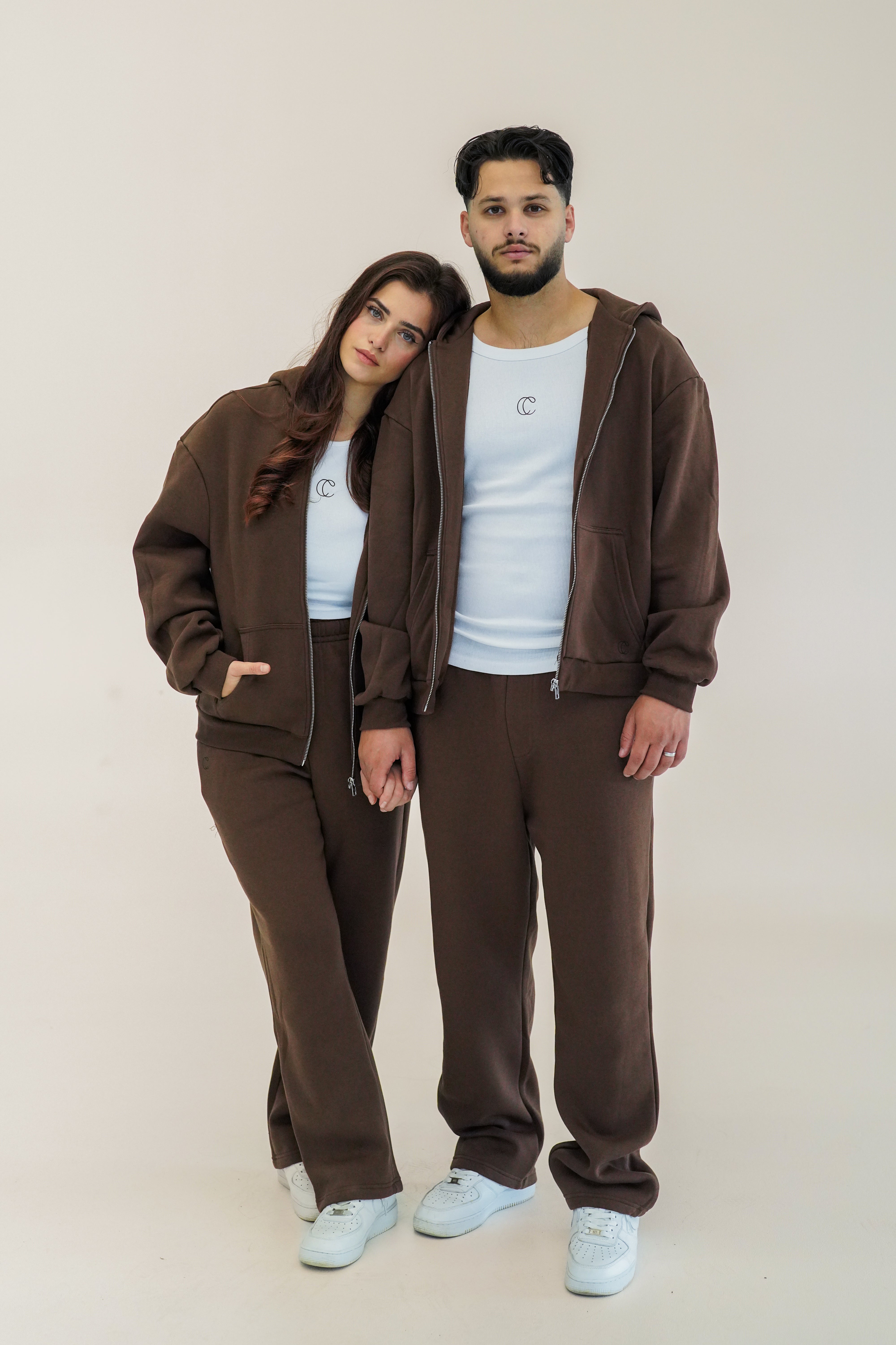 2x Partner Zip Jogginganzug Fluffy