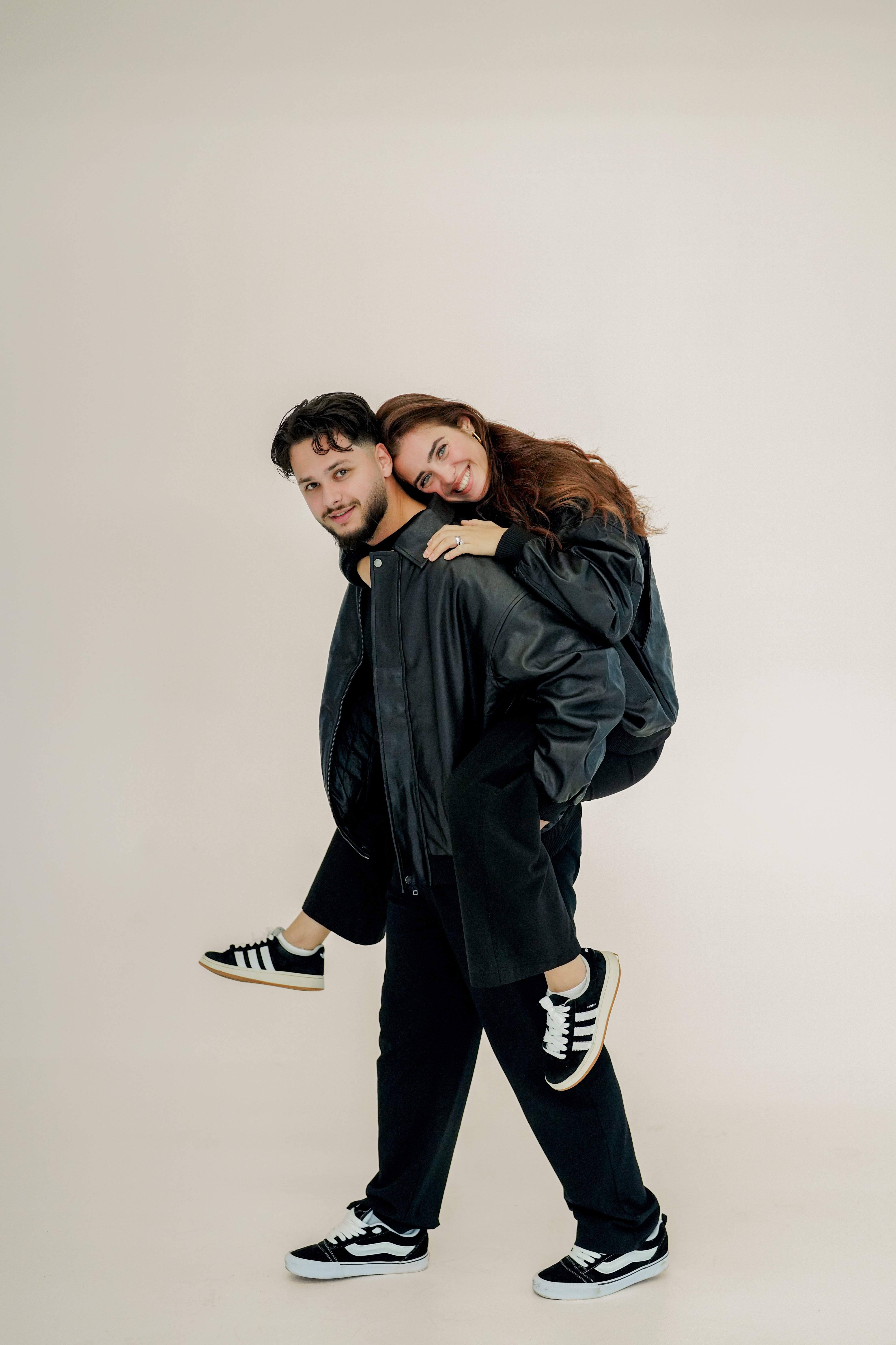 2x Partner lederjacke Vintage mit Wunschbuchstaben