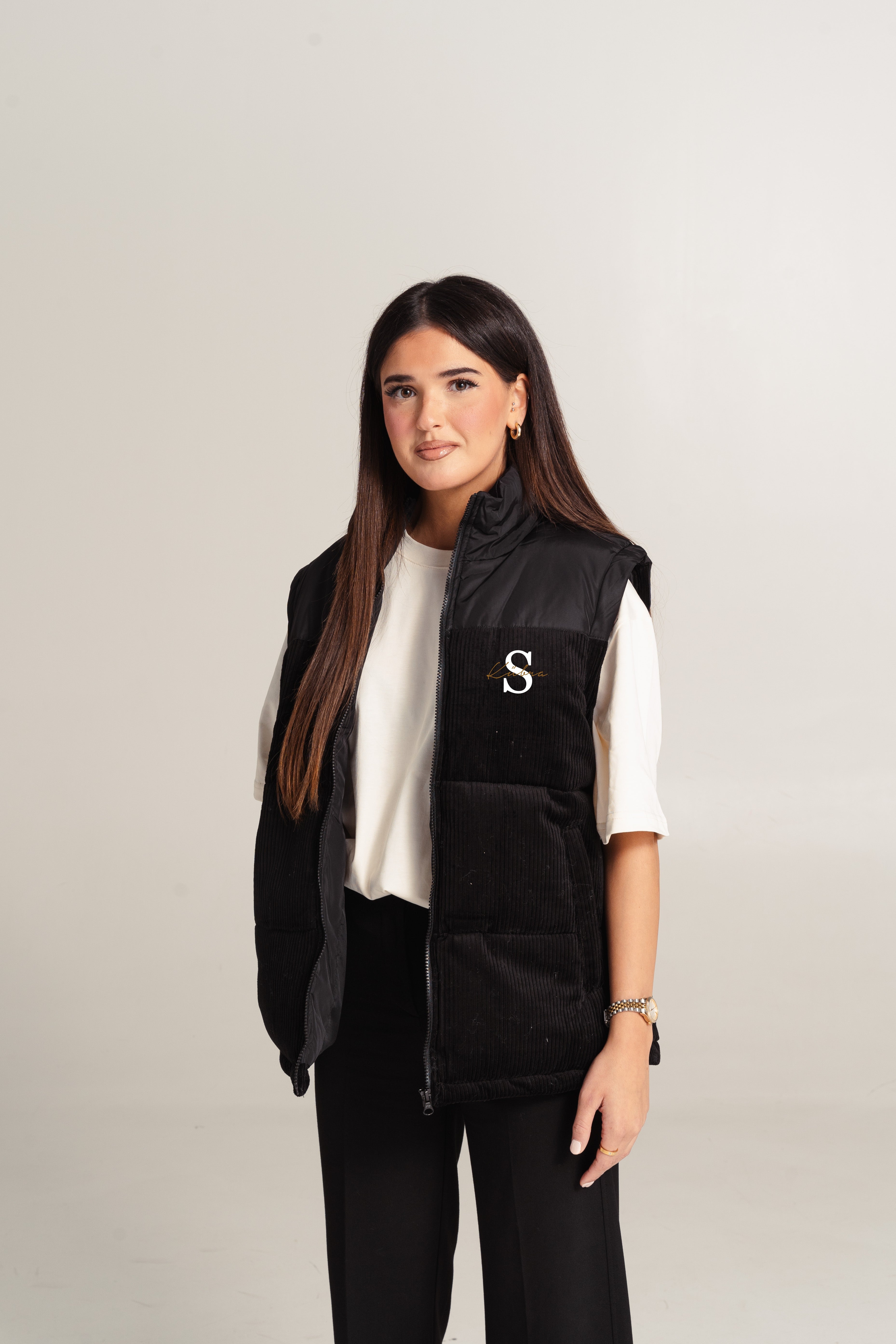 Bae Damen Cord Vest mit Wunschbuchstaben & Namen