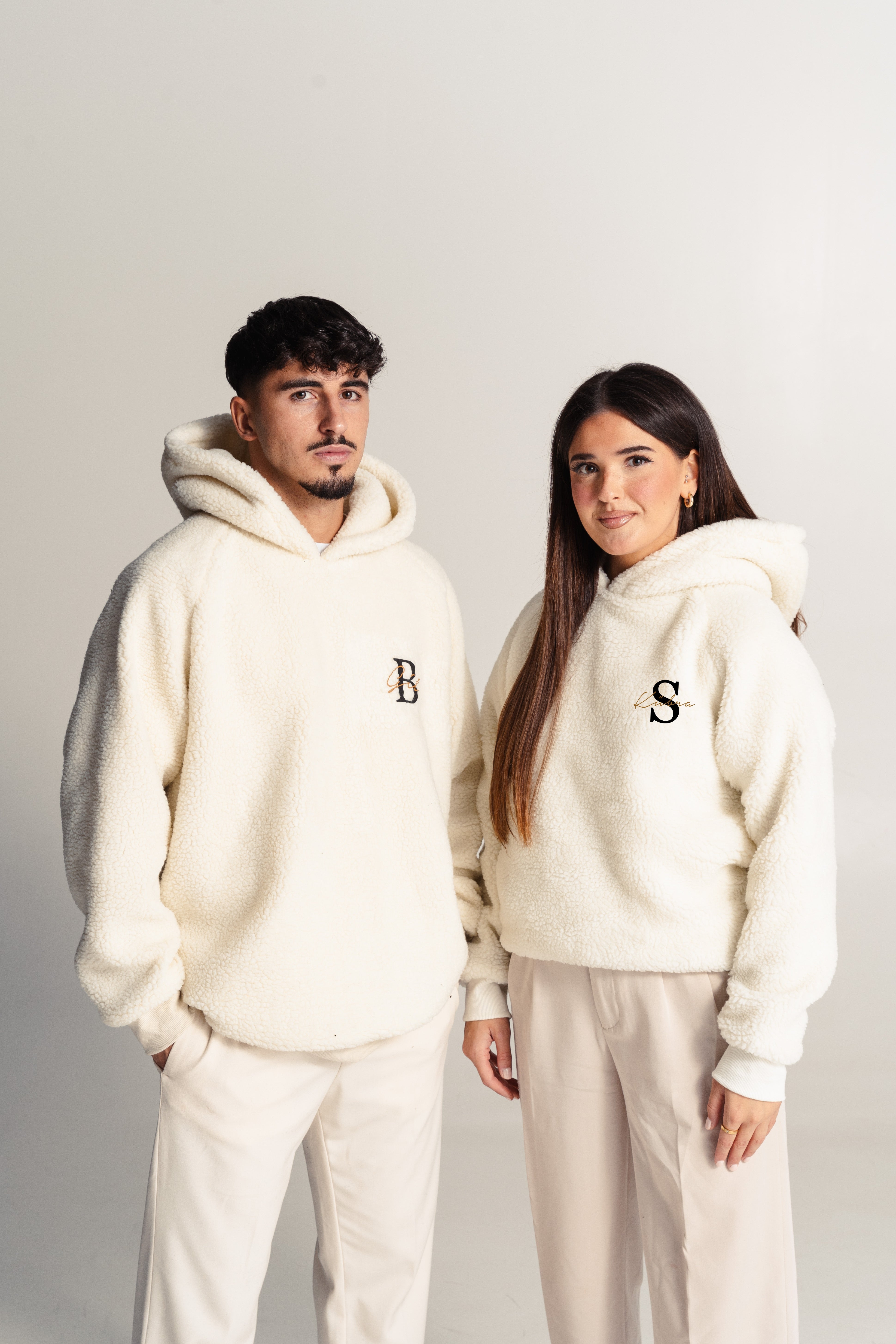 2x Partner Hoodies Teddy mit Wunsch Buchstaben & Namen