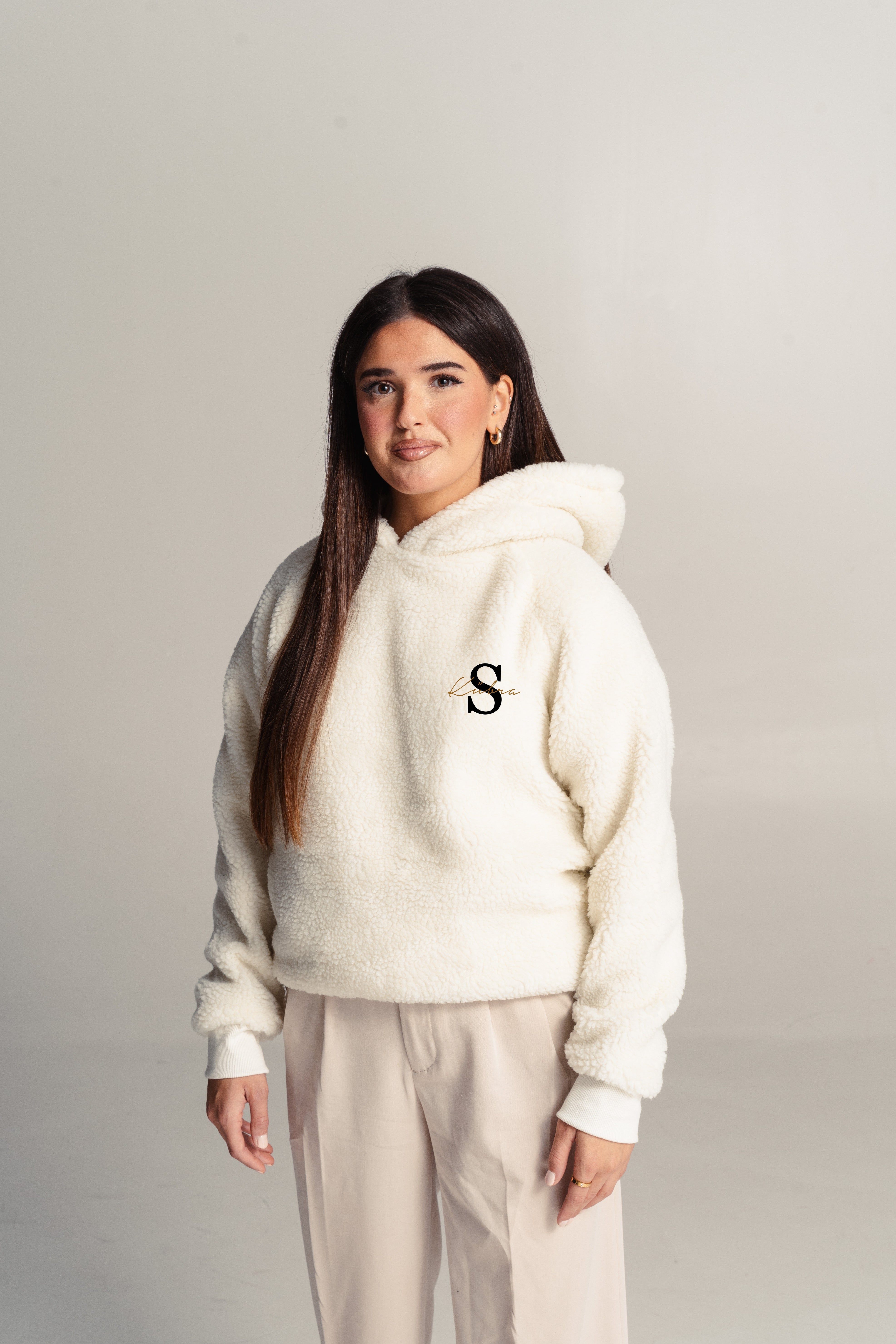 Bae Damen Teddy Hoodie mit Wunschbuchstaben & Namen