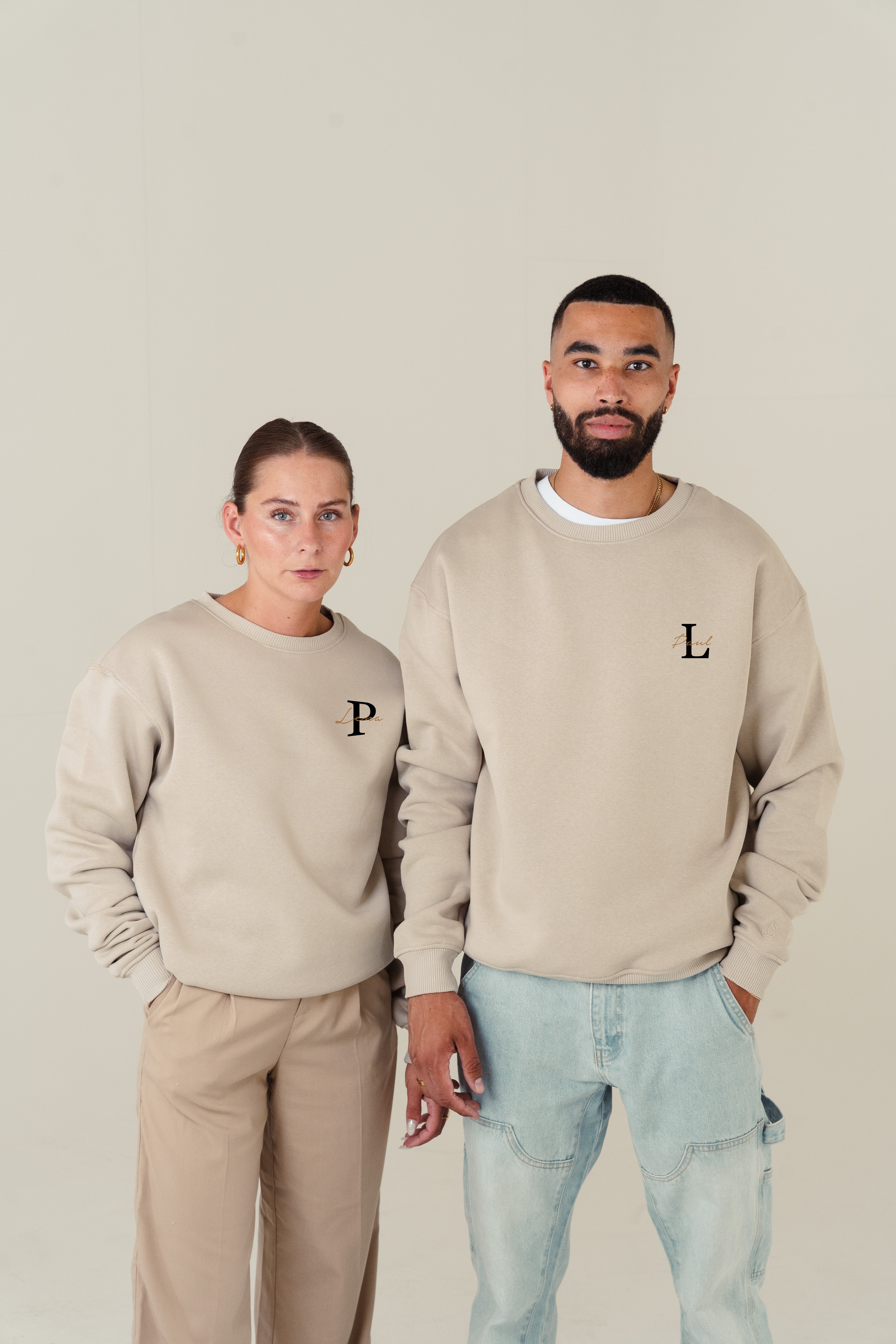 2x Partner Sweater mit Wunschbuchstaben & Namen