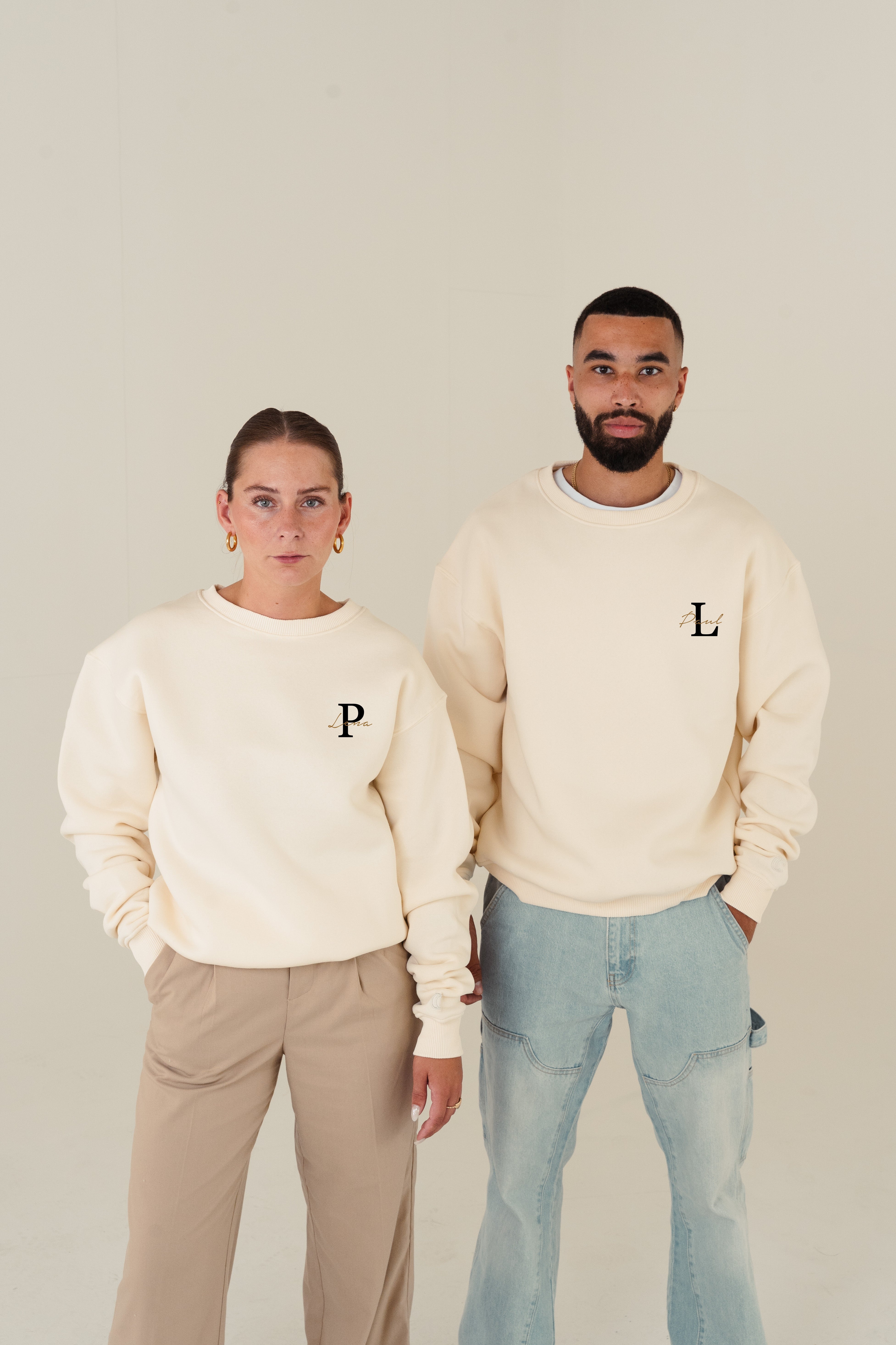 2x Partner Sweater mit Wunschbuchstaben & Namen